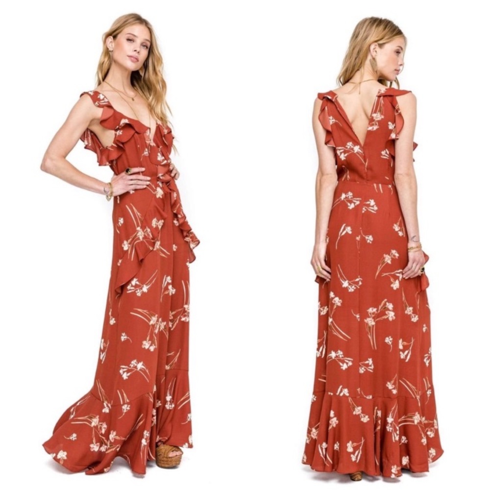 Astr the Label Sleeveless Ruffle Maxi Dress